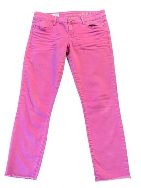 GAP Always Skinny Magenta Pink Raw Hem Crop Jeans (28x26)